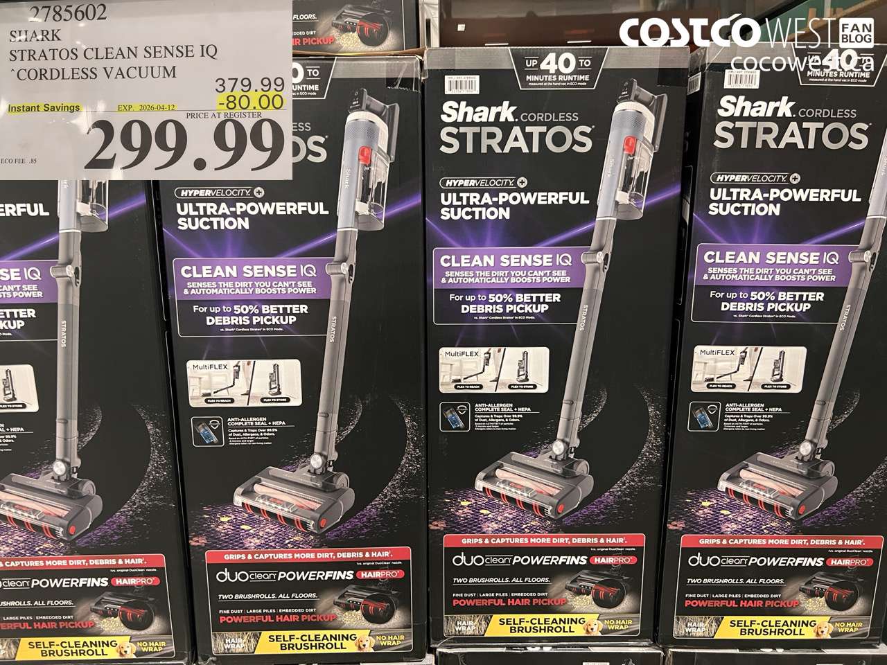 2785602 SHARK STRATOS CLEAN SENSE IQ CORDLESS VACUUM ($80.00 INSTANT SAVINGS EXPIRES ON 2026-04-12) $299.99