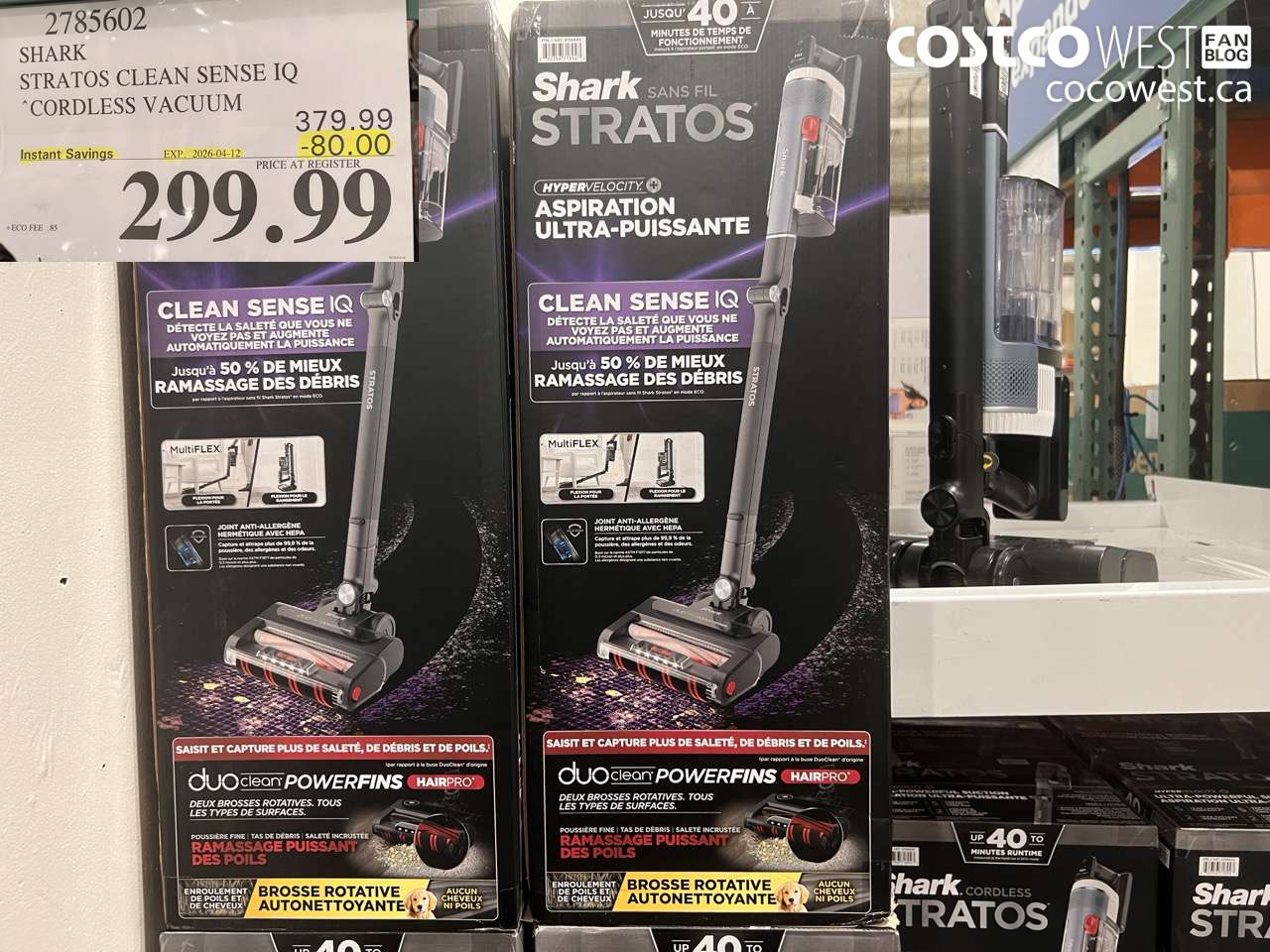 2785602 SHARK STRATOS CLEAN SENSE IQ CORDLESS VACUUM ($80.00 INSTANT SAVINGS EXPIRES ON 2026-04-12) $299.99