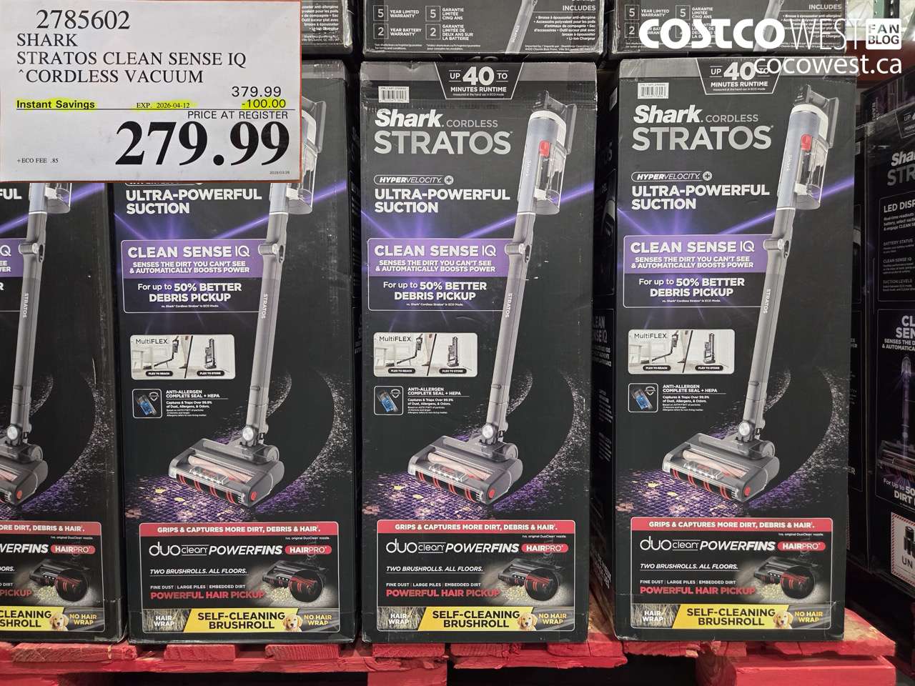 2785602 SHARK STRATOS CLEAN SENSE IQ CORDLESS VACUUM ($100.00 INSTANT SAVINGS EXPIRES ON 2026-04-12) $279.99