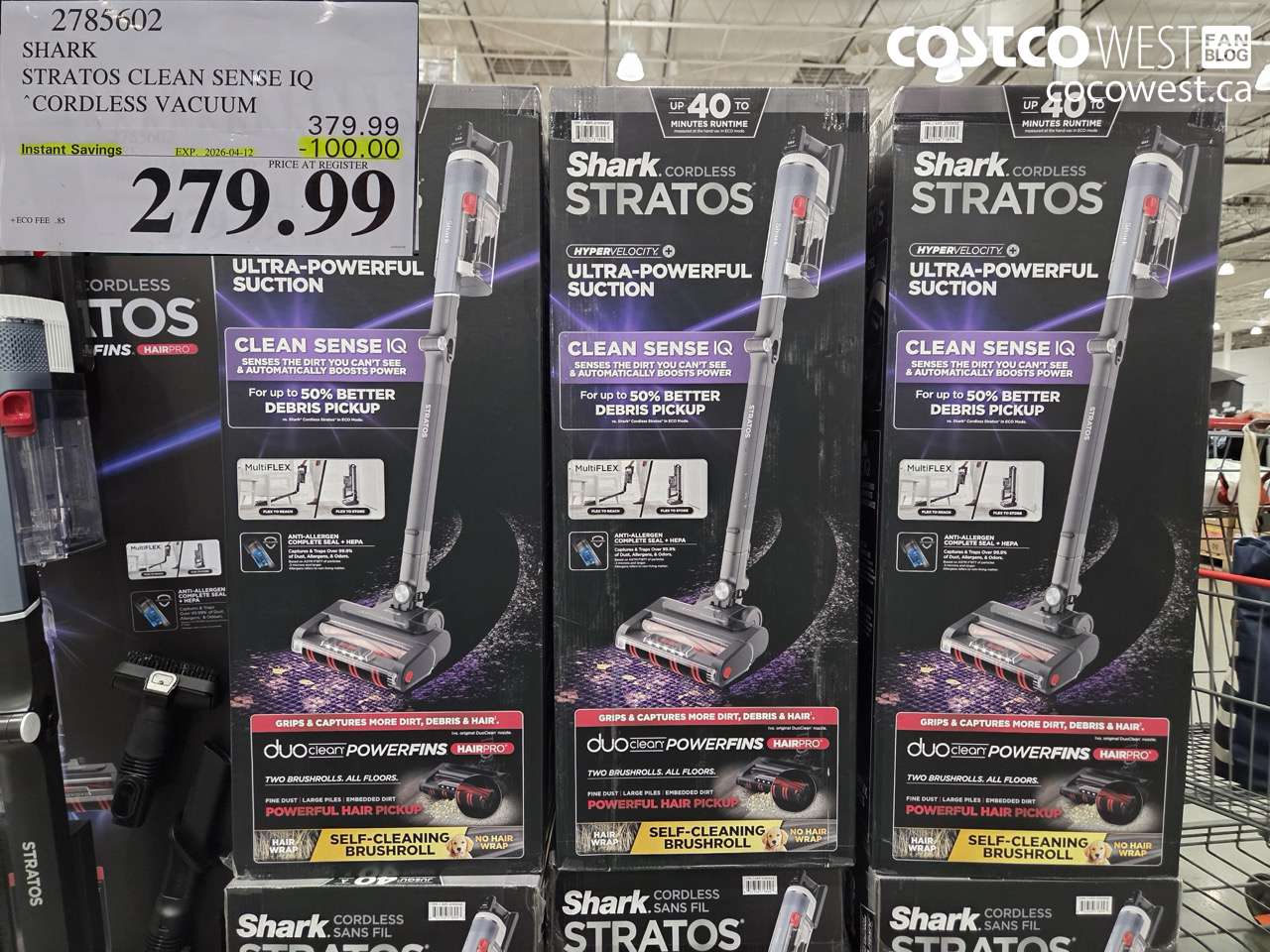 2785602 SHARK STRATOS CLEAN SENSE IQ CORDLESS VACUUM ($100.00 INSTANT SAVINGS EXPIRES ON 2026-04-12) $279.99