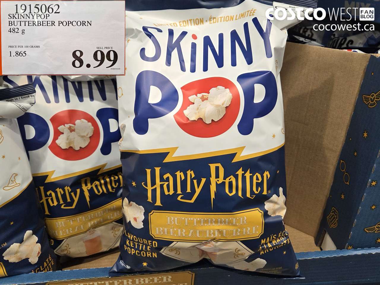 1915062 SKINNYPOP BUTTERBEER POPCORN 482 G $8.99