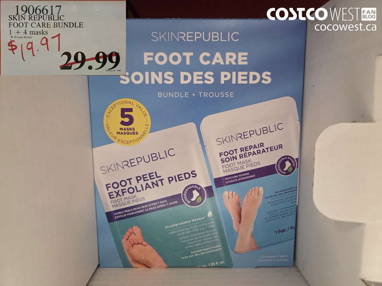 1906617 SKIN REPUBLIC FOOT CARE BUNDLE 1 + 4 MASKS $19.97