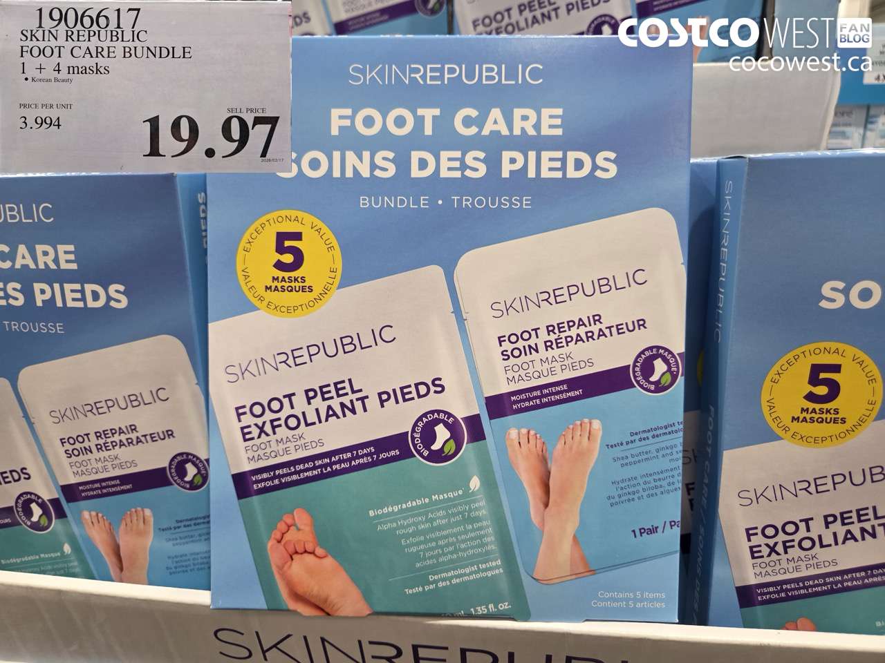 19066617 SKIN REPUBLIC FOOT CARE BUNDLE 1 + 4 MASKS $19.97