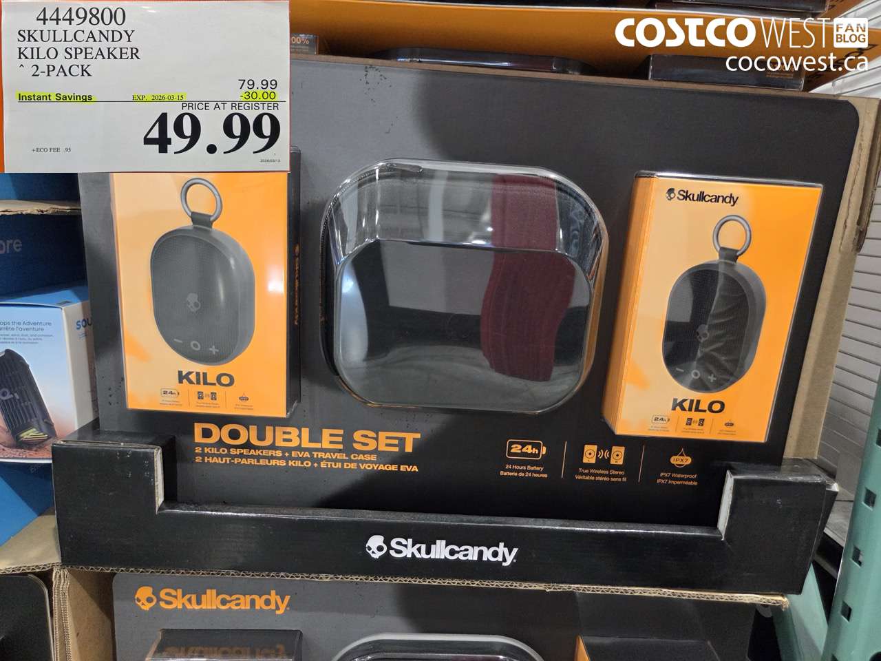 4449800 SKULLCANDY KILO SPEAKER 2-PACK ($30.00 INSTANT SAVINGS EXPIRES ON 2026-03-15) $49.99