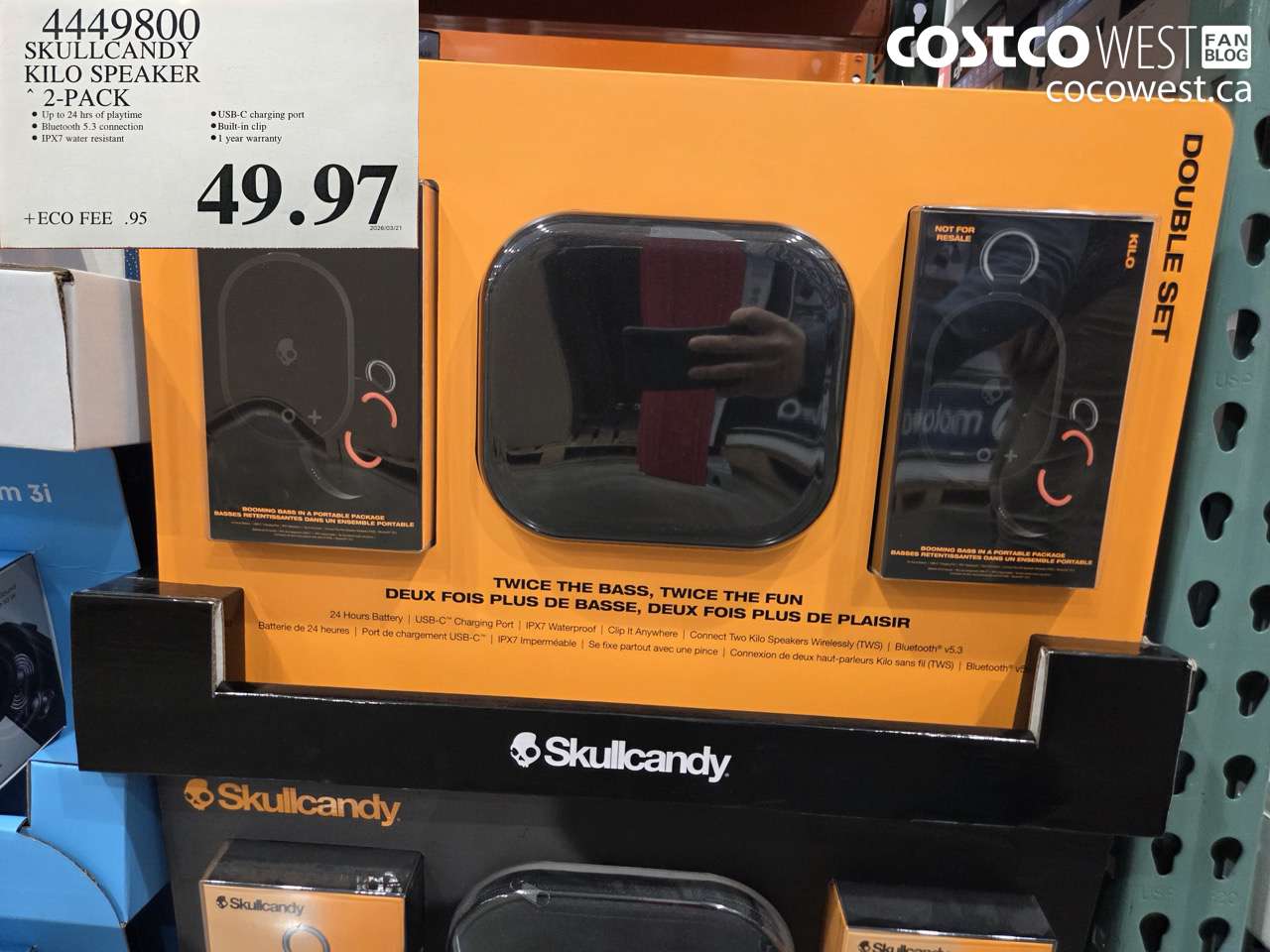 44449800 SKULLCANDY KILO SPEAKER 2-PACK $49.97