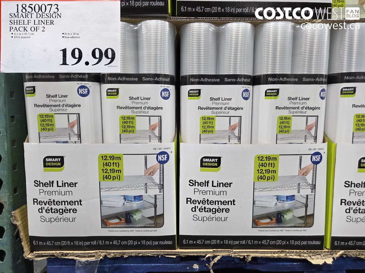 1850073 SMART DESIGN SHELF LINER PACK OF 2 $19.99