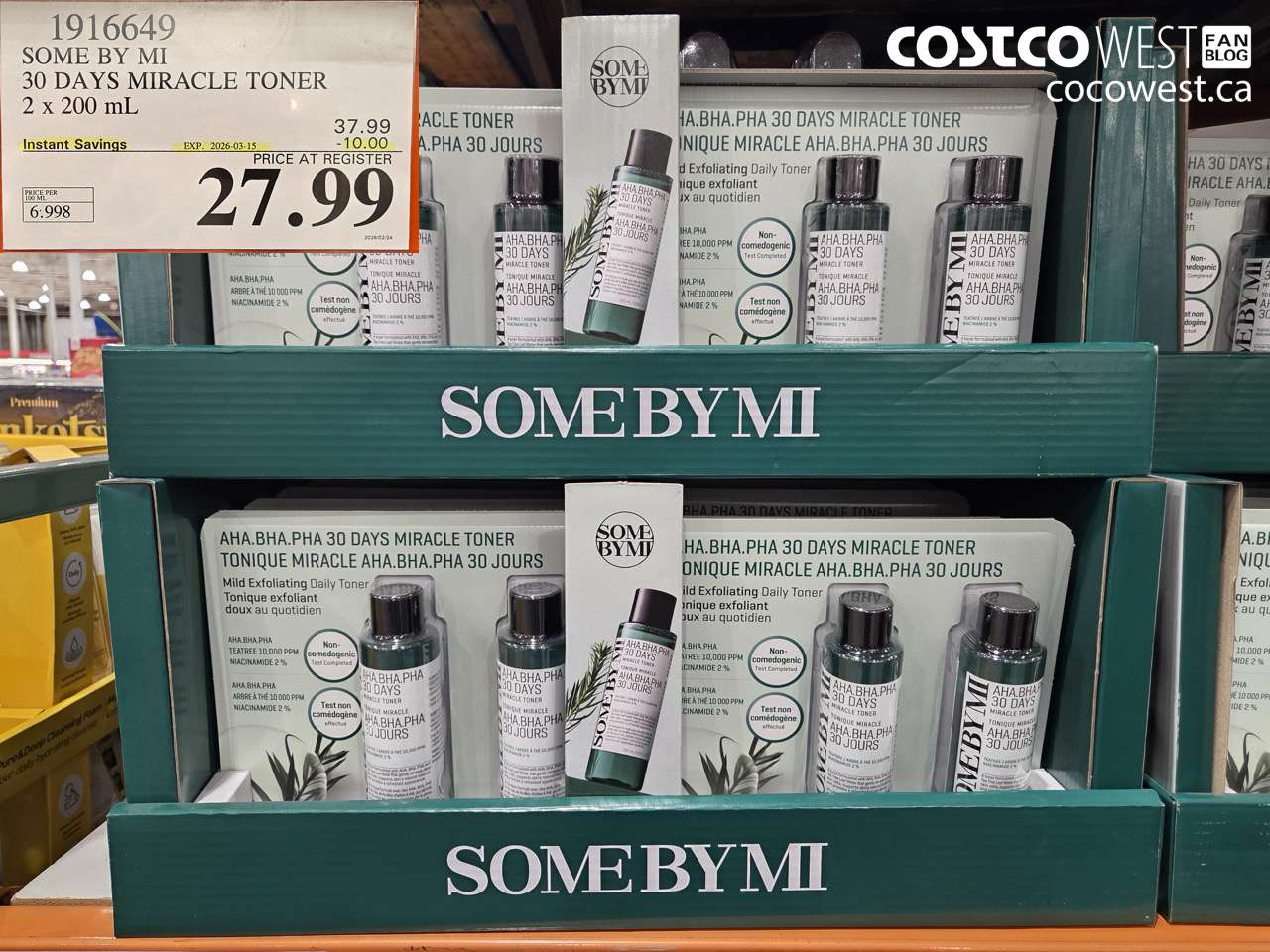 1916649 SOME BY MI 30 DAYS MIRACLE TONER 2 X 200 ML ($10.00 INSTANT SAVINGS EXPIRES ON 2026-03-15) $27.99