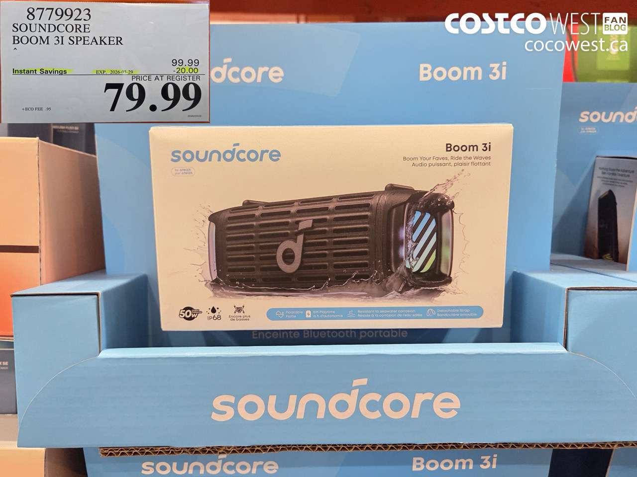 8779923 SOUNDCORE BOOM 3I SPEAKER ($20.00 INSTANT SAVINGS EXPIRES ON 2026-03-29) $79.99