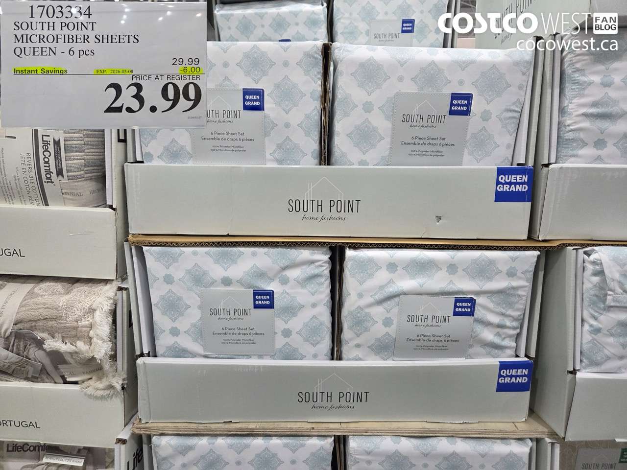 170334 SOUTH POINT MICROFIBER SHEETS QUEEN - 6 PCS ($6.00 INSTANT SAVINGS EXPIRES ON 2026-03-08) $23.99