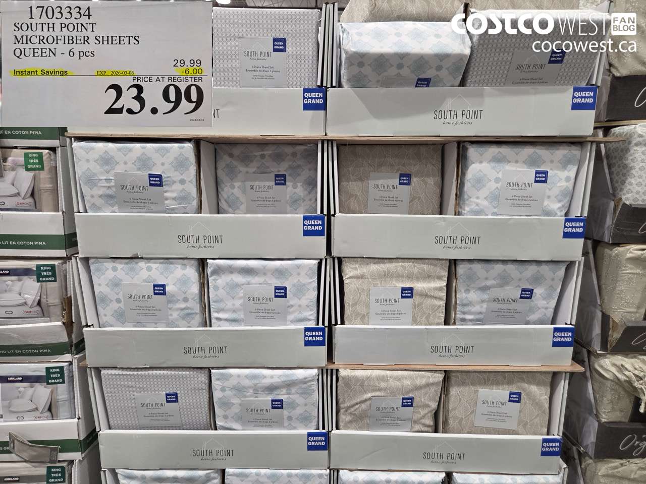 1703334 SOUTH POINT MICROFIBER SHEETS QUEEN - 6 PCS ($6.00 INSTANT SAVINGS EXPIRES ON 2026-03-08) $23.99