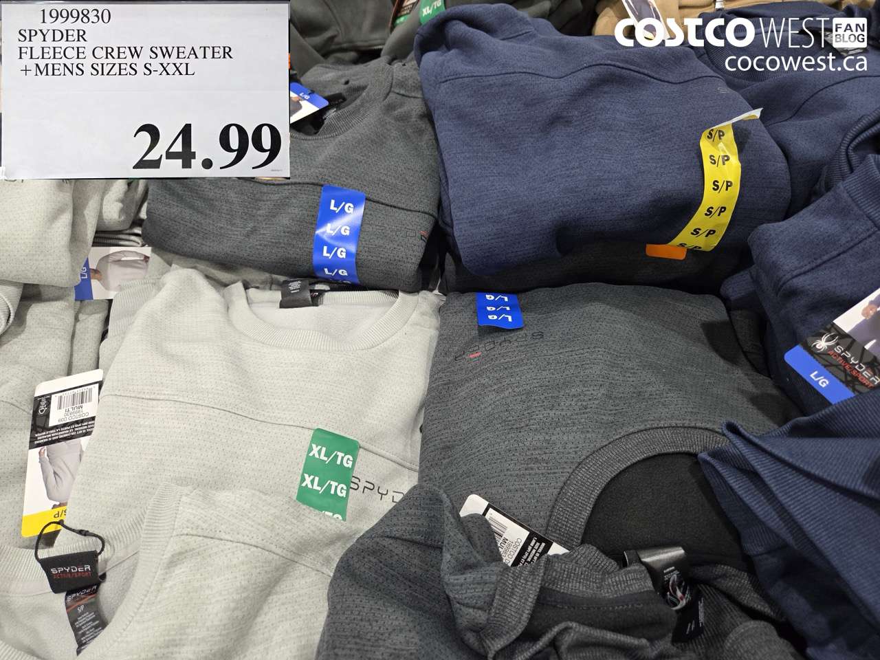 1999830 SPYDER FLEECE CREW SWEATER +MENS SIZES S-XXL $24.99