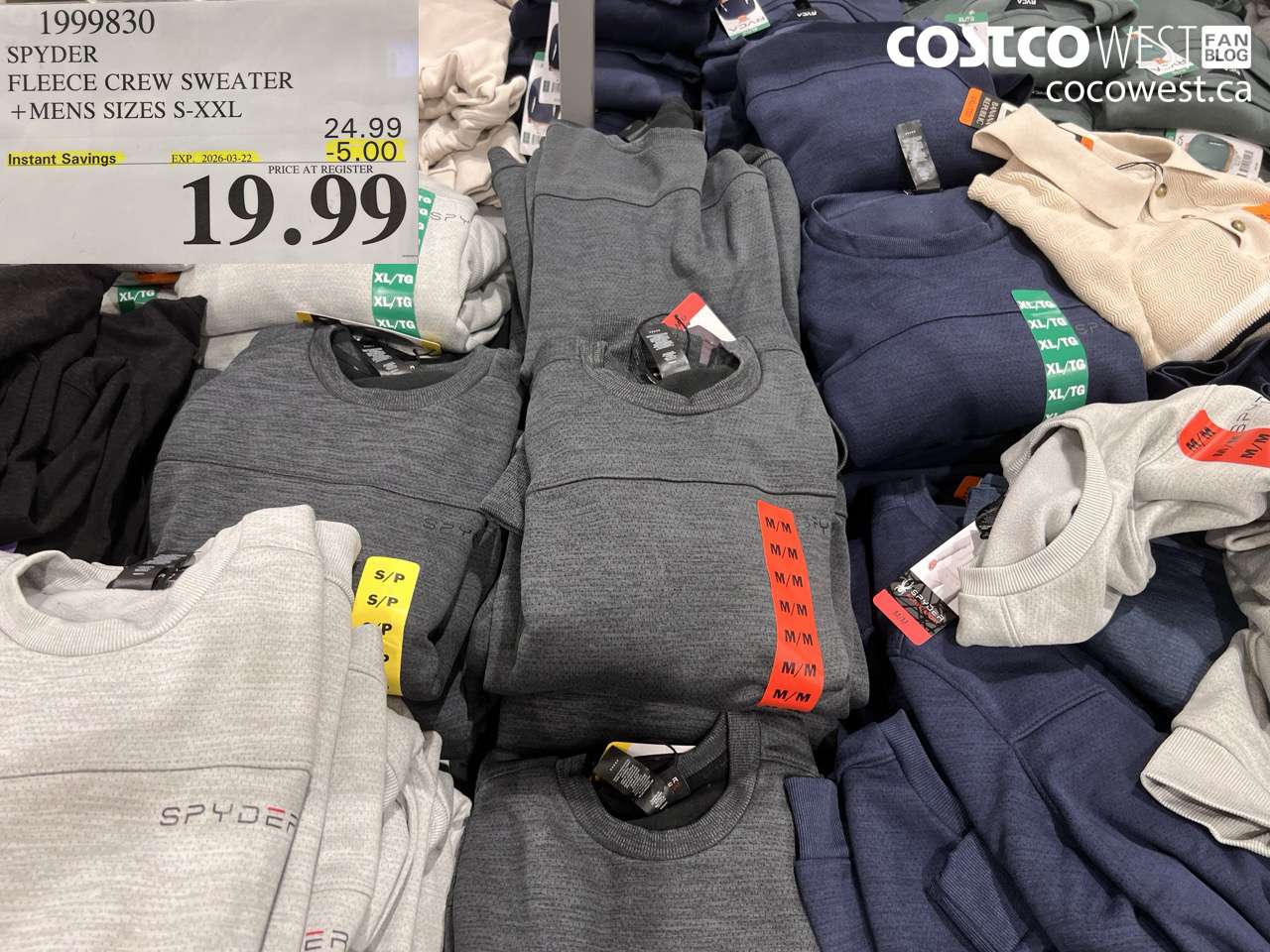 1999830 SPYDER FLEECE CREW SWEATER + MENS SIZES S-XXL ($5.00 INSTANT SAVINGS EXPIRES ON 2026-03-22) $19.99