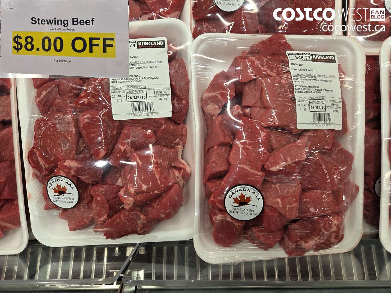 21931 STEWING BEEF ($8.00 INSTANT SAVINGS)