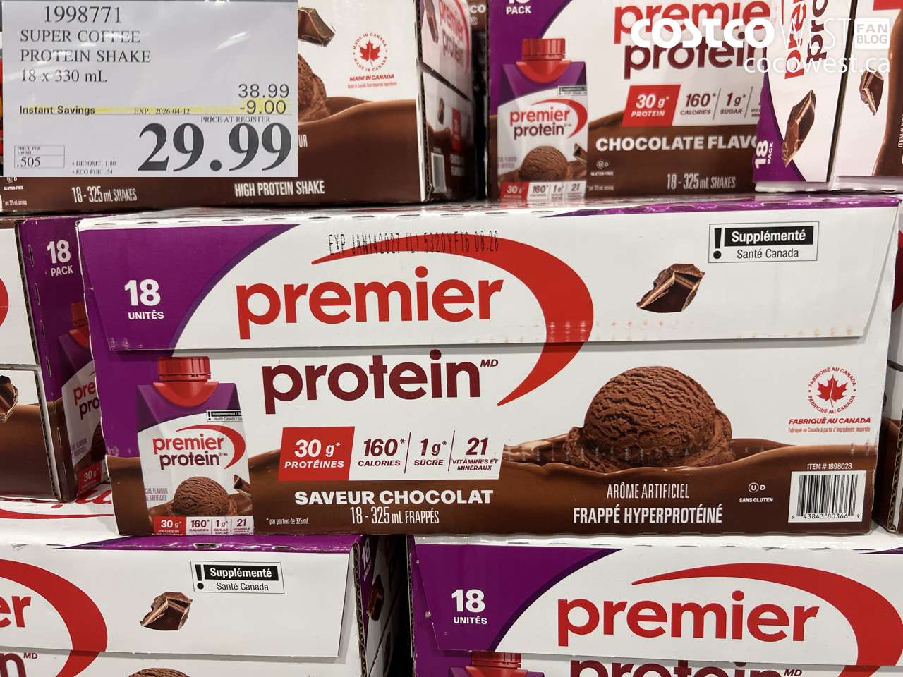 19989771 SUPER COFFEE PROTEIN SHAKE 18 X 330 ML ($9.00 INSTANT SAVINGS EXPIRES ON 2026-04-12) $29.99