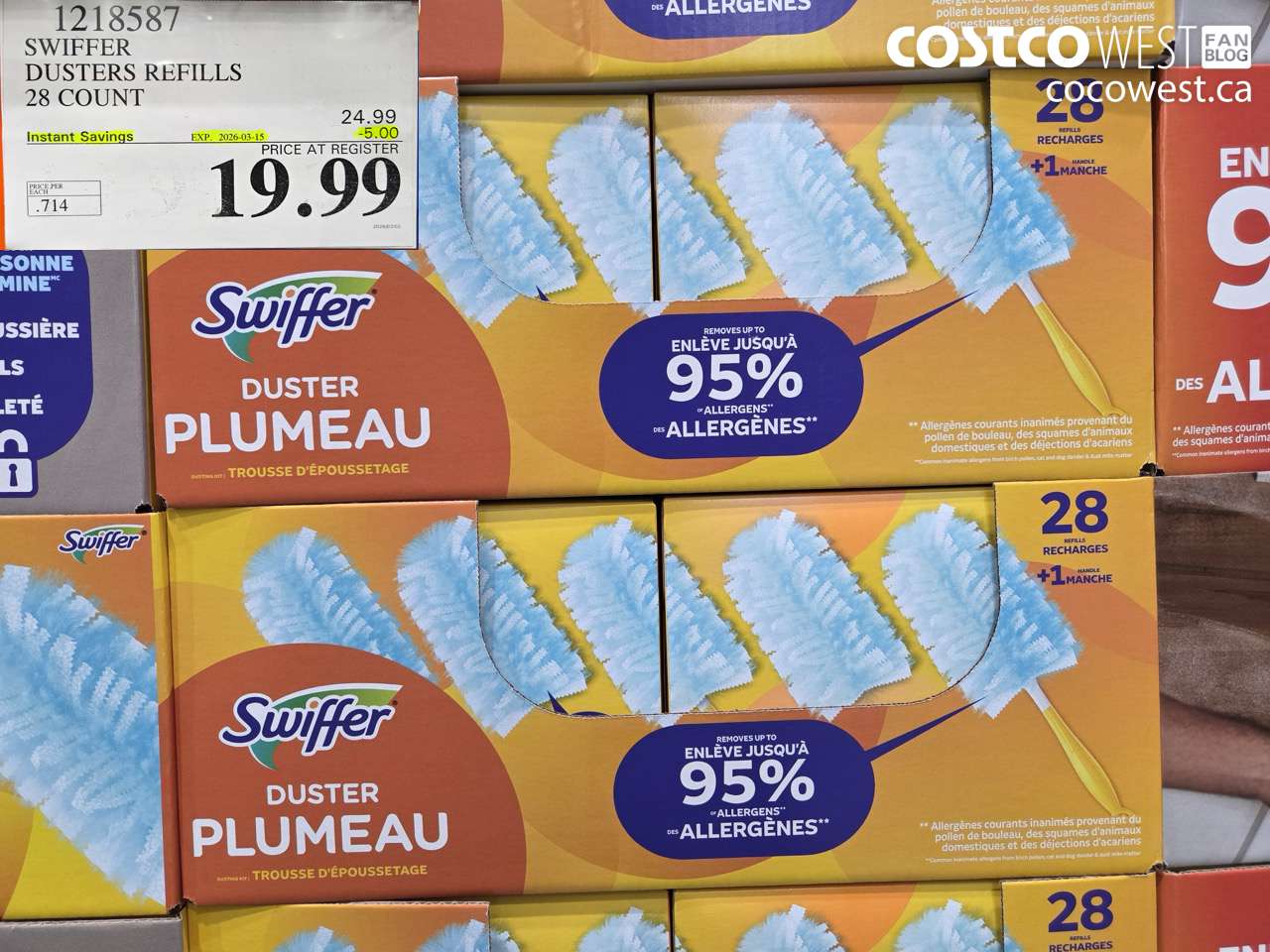 1218587 SWIFFER DUSTERS REFILLS 28 COUNT ($5.00 INSTANT SAVINGS EXPIRES ON 2026-03-15) $19.99