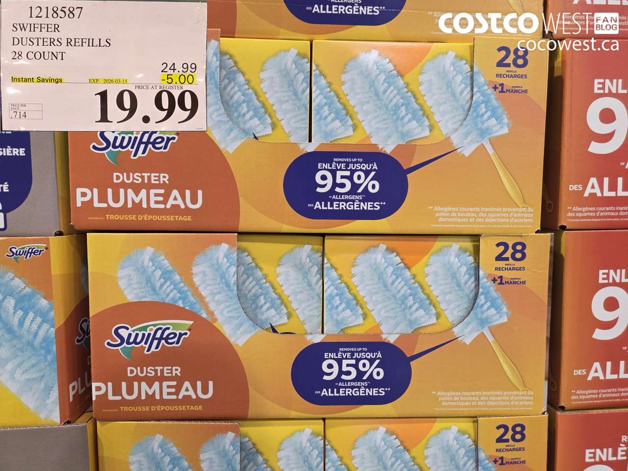 12158587 SWIFFER DUSTERS REFILLS 28 COUNT ($5.00 INSTANT SAVINGS EXPIRES ON 2026-03-15) $19.99