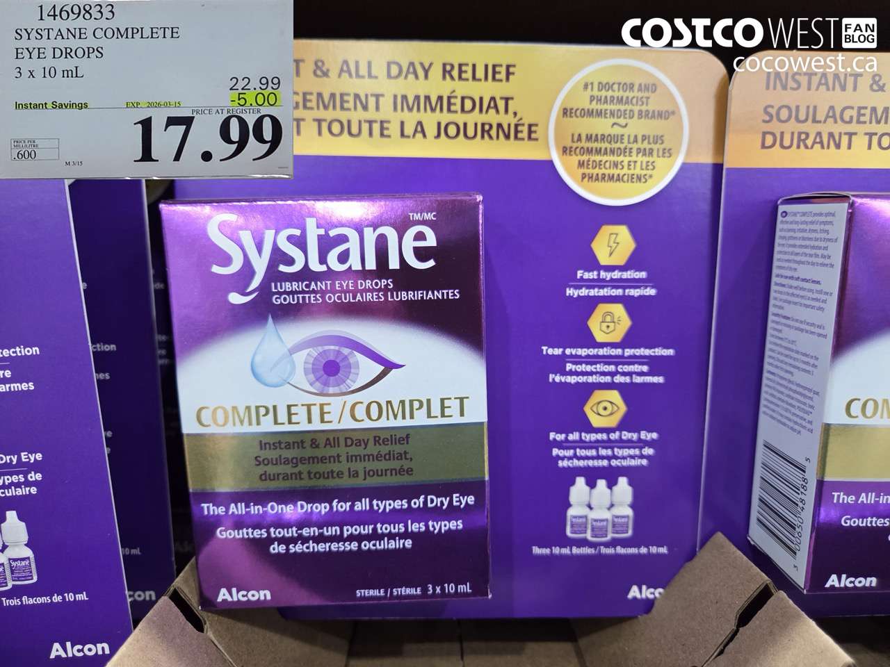 1469833 SYSTANE COMPLETE EYE DROPS 3 X 10 ML ($5.00 INSTANT SAVINGS EXPIRES ON 2026-03-15) $17.99