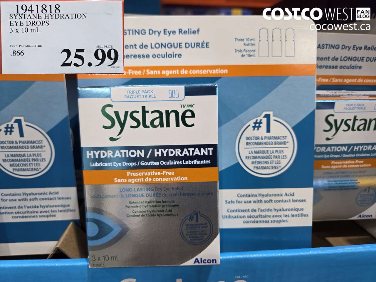 1941818 SYSTANE HYDRATION EYE DROPS 3 X 10 ML $25.99
