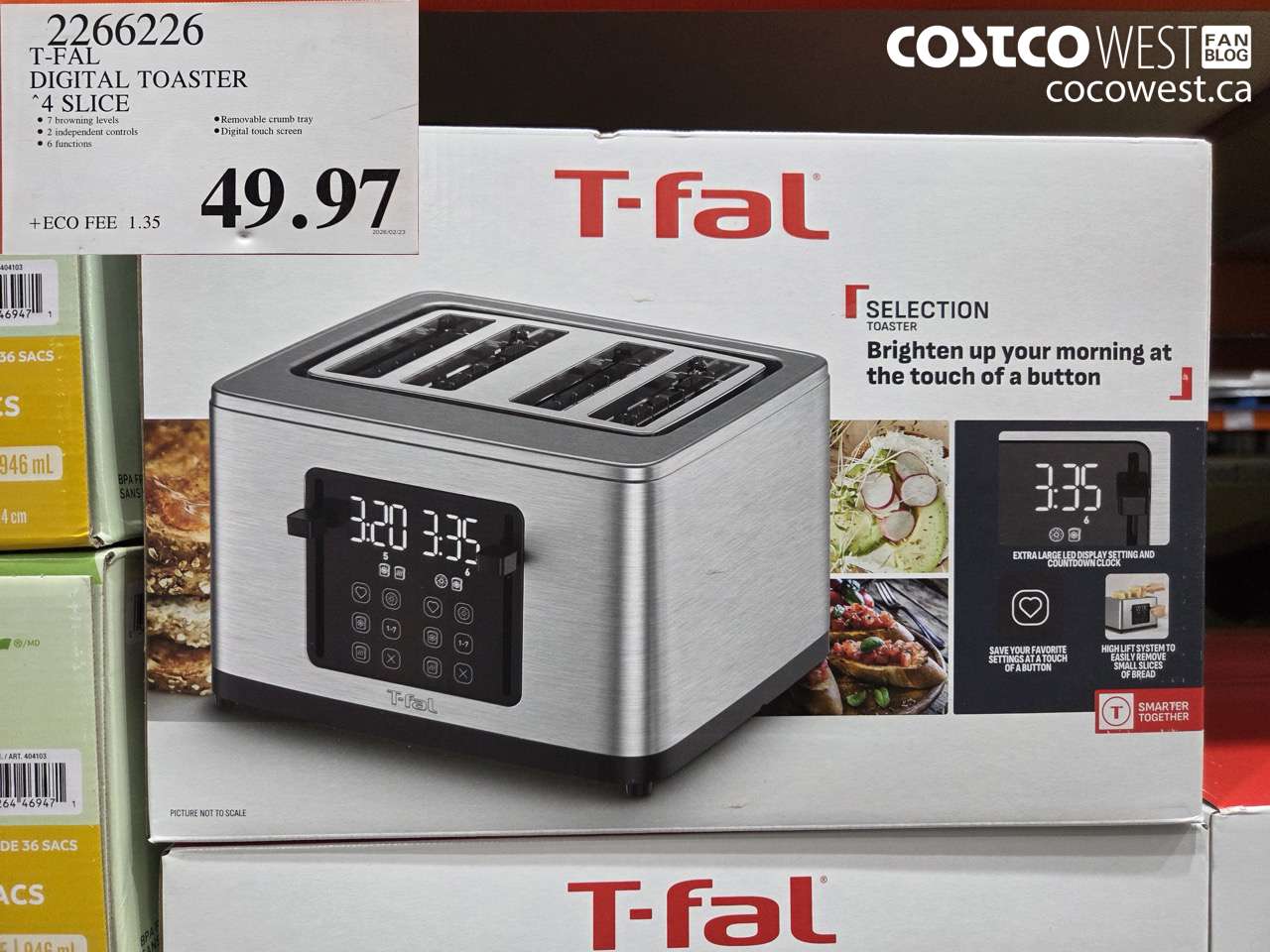 2266226 T-FAL DIGITAL TOASTER 4 SLICE $49.97