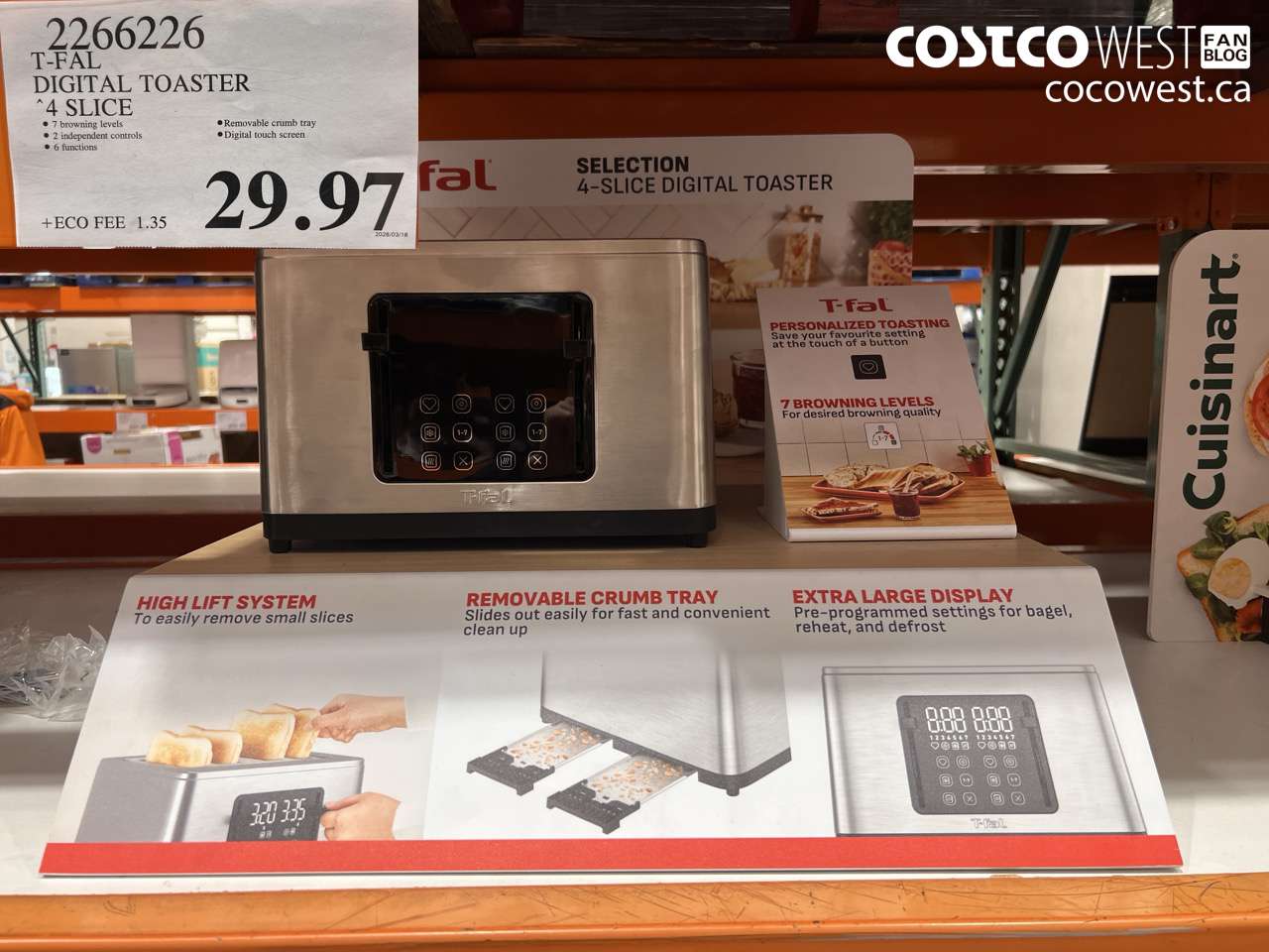 2266226 T-FAL DIGITAL TOASTER 4 SLICE $29.97