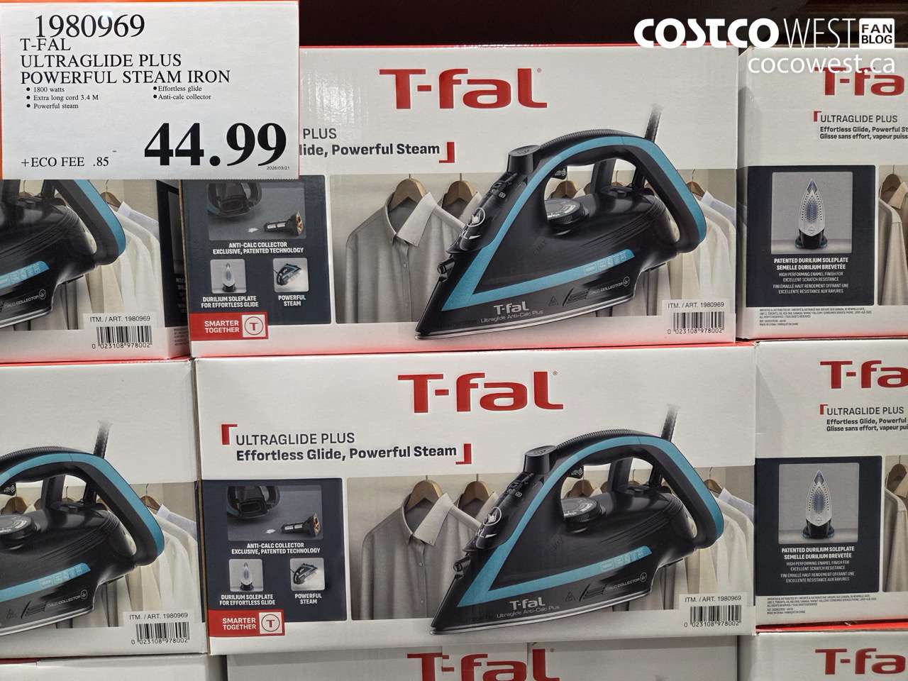 1980969 T-FAL ULTRAGLIDE PLUS POWERFUL STEAM IRON $44.99