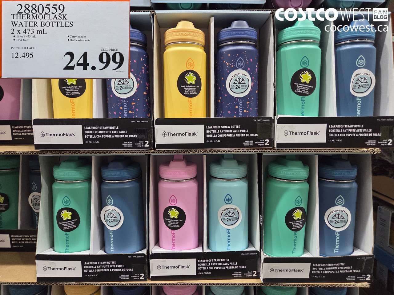 288059 THERMOFLASK WATER BOTTLES 2 X 473 ML $24.99