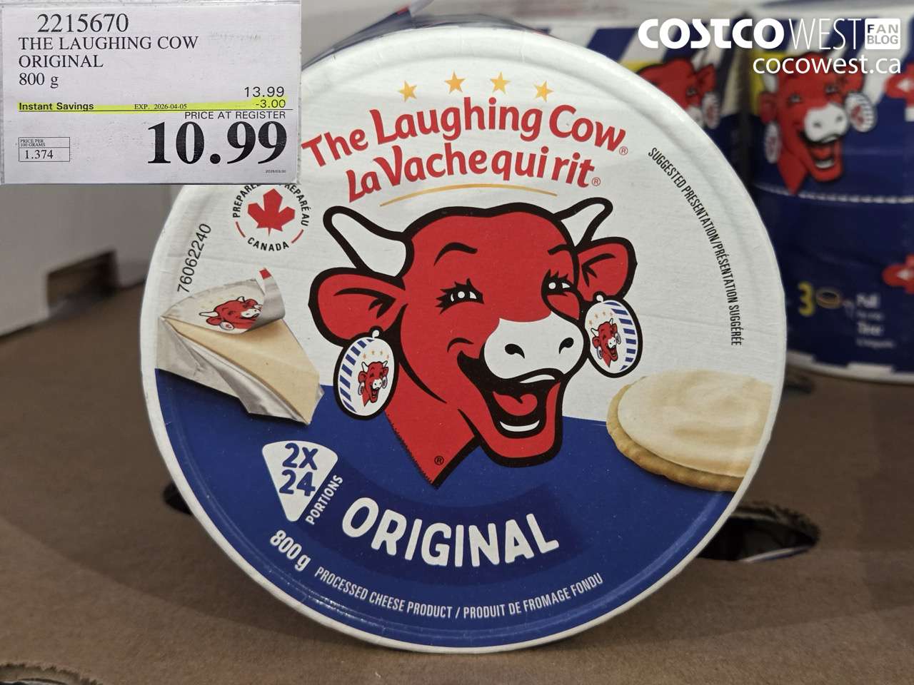 2215670 THE LAUGHING COW ORIGINAL 800 G ($3.00 INSTANT SAVINGS EXPIRES ON 2026-04-05) $10.99