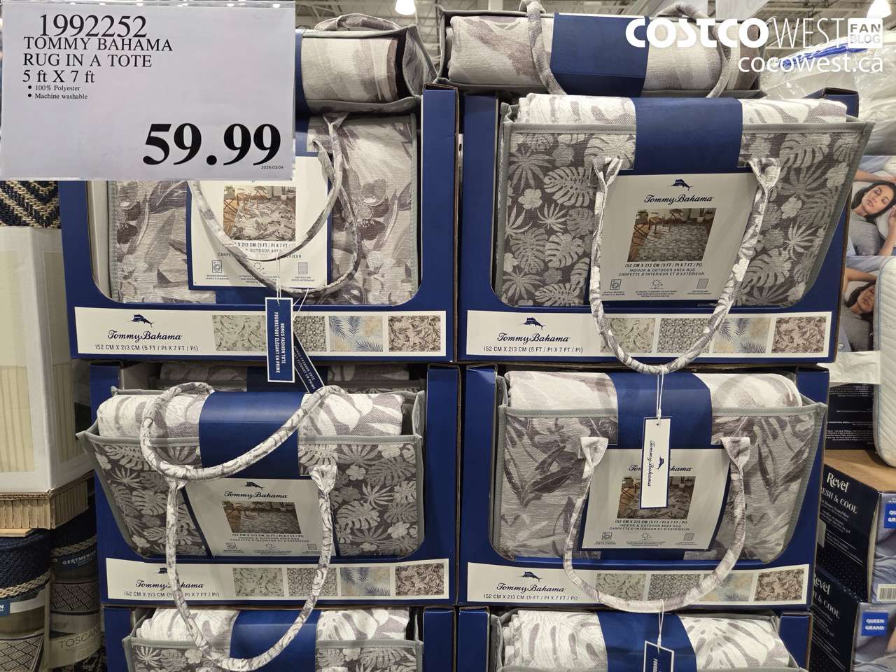 1992252 TOMMY BAHAMA RUG IN A TOTE 5 FT X 7 FT $59.99