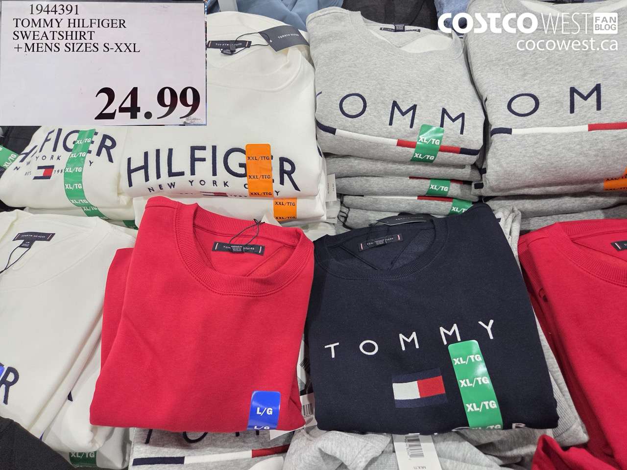 1944391 TOMMY HILFIGER SWEATSHIRT + MENS SIZES S-XXL $24.99