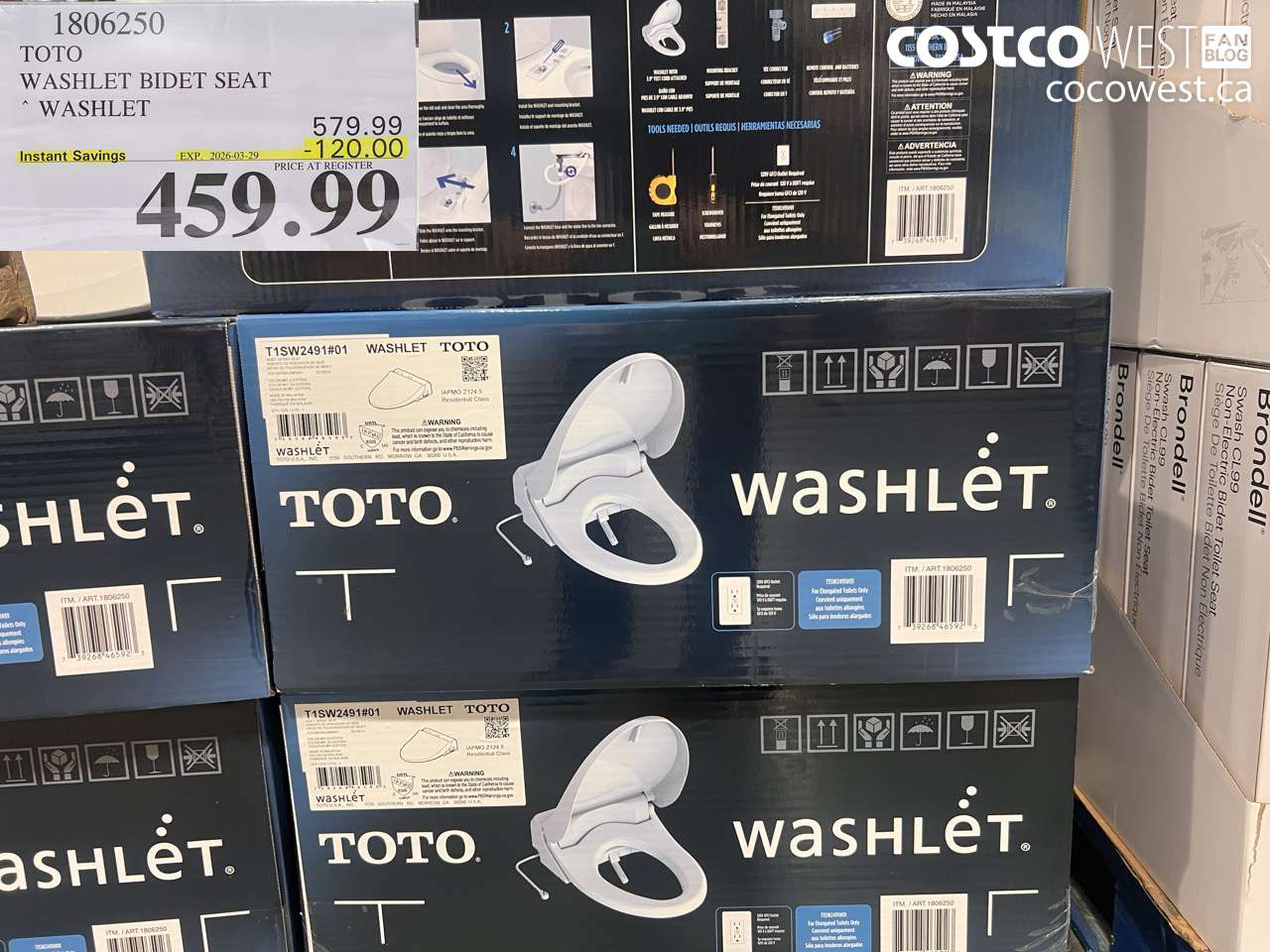 1806250 TOTO WASHLET BIDET SEAT WASHLET ($120.00 INSTANT SAVINGS EXPIRES ON 2026-03-29) $459.99