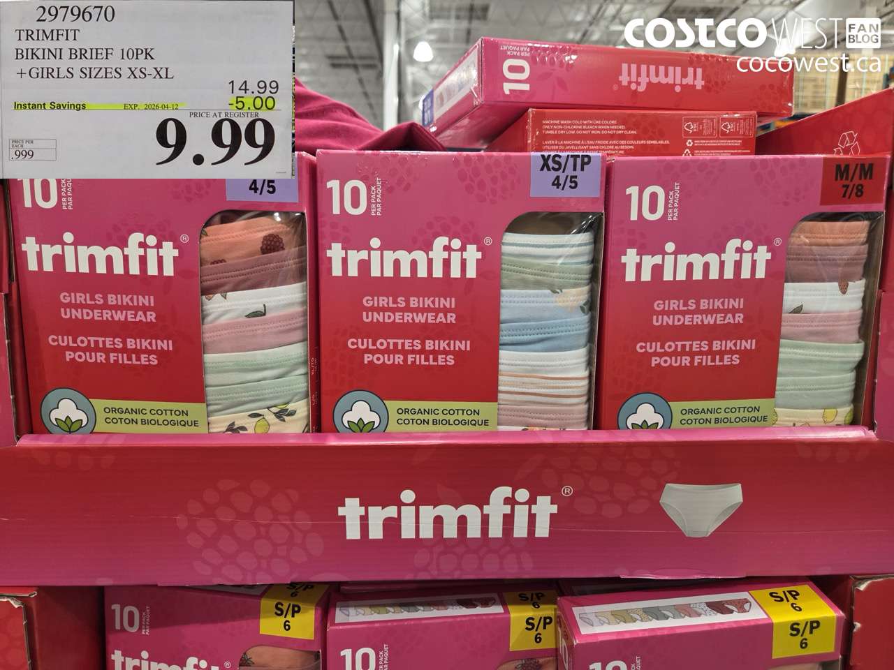 2979670 TRIMFIT BIKINI BRIEF 10PK +GIRLS SIZES XS-XL ($5.00 INSTANT SAVINGS EXPIRES ON 2026-04-12) $9.99