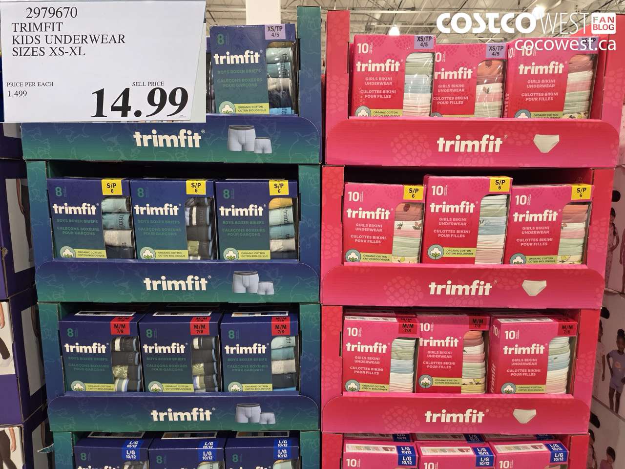 2979670 TRIMFIT KIDS UNDERWEAR SIZES XS-XL $14.99