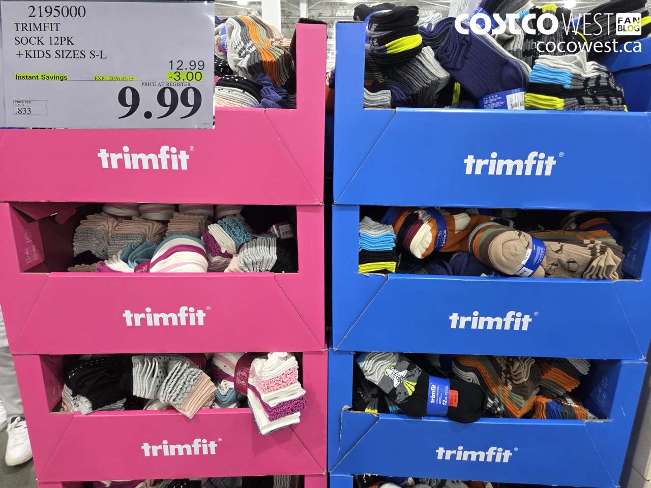 2195000 TRIMFIT SOCK 12PK +KIDS SIZES S-L ($3.00 INSTANT SAVINGS EXPIRES ON 2026-03-15) $9.99