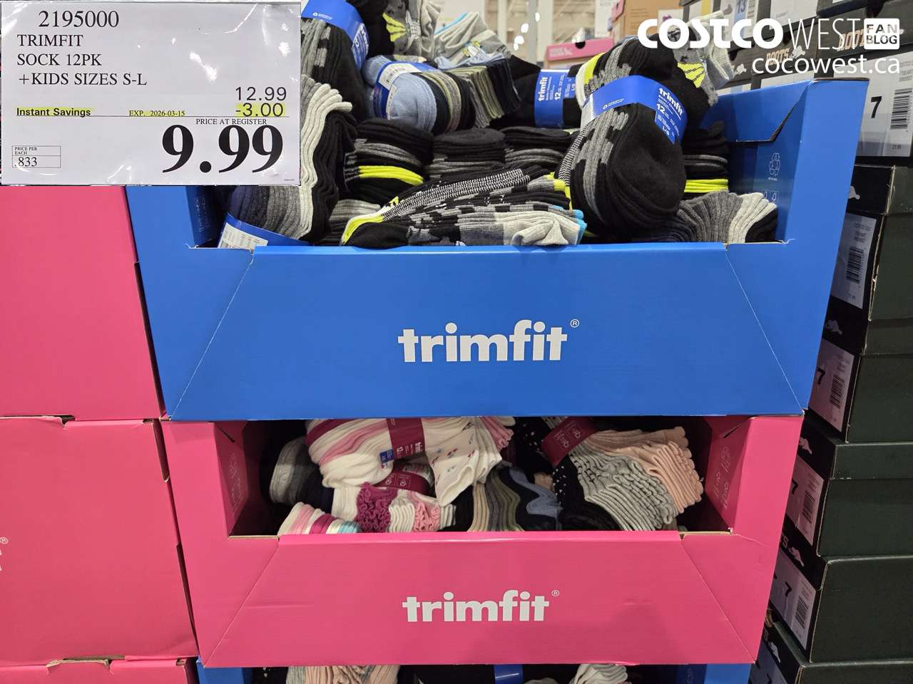 2195000 TRIMFIT SOCK 12PK +KIDS SIZES S-L ($3.00 INSTANT SAVINGS EXPIRES ON 2026-03-15) $9.99