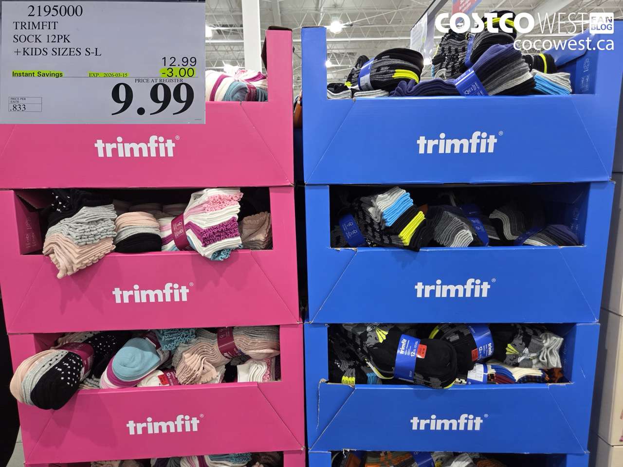 2195000 TRIMFIT SOCK 12PK + KIDS SIZES S-L ($3.00 INSTANT SAVINGS EXPIRES ON 2026-03-15) $9.99