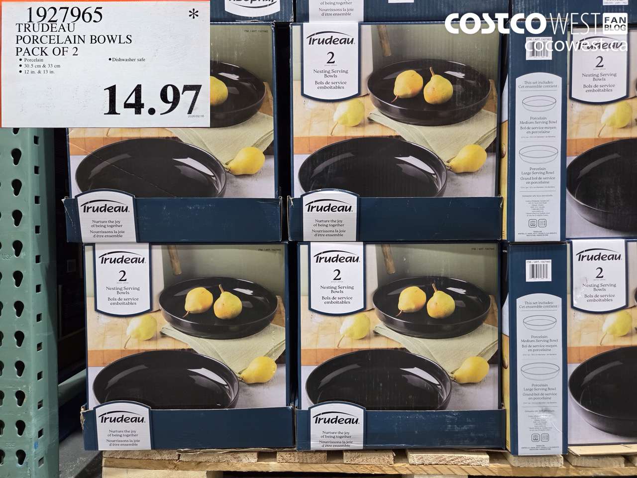 1927965 TRUDEAU PORCELAIN BOWLS PACK OF 2 $14.97