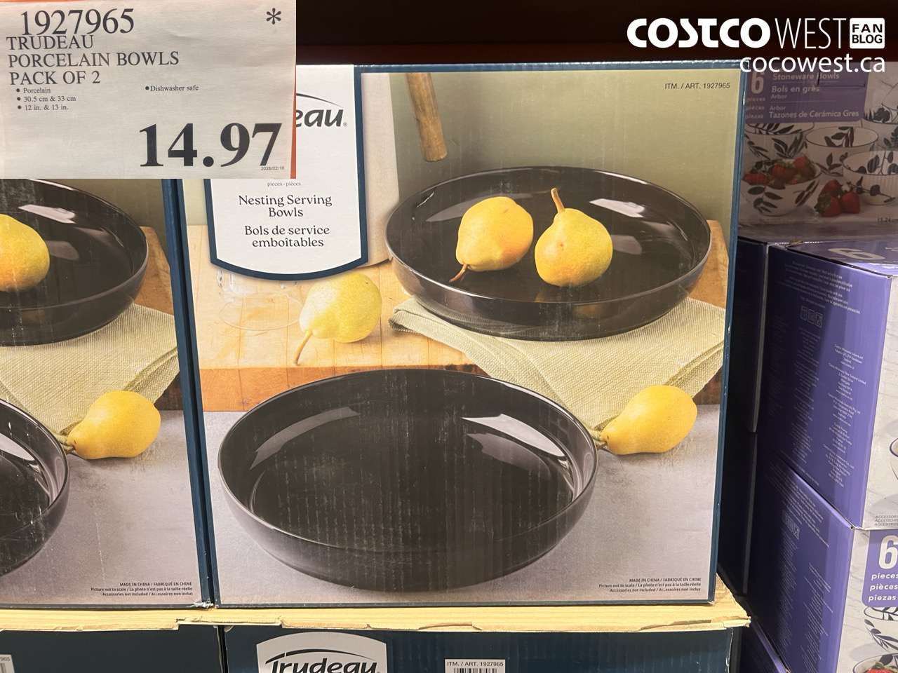 1927965 TRUDEAU PORCELAIN BOWLS PACK OF 2 $14.97