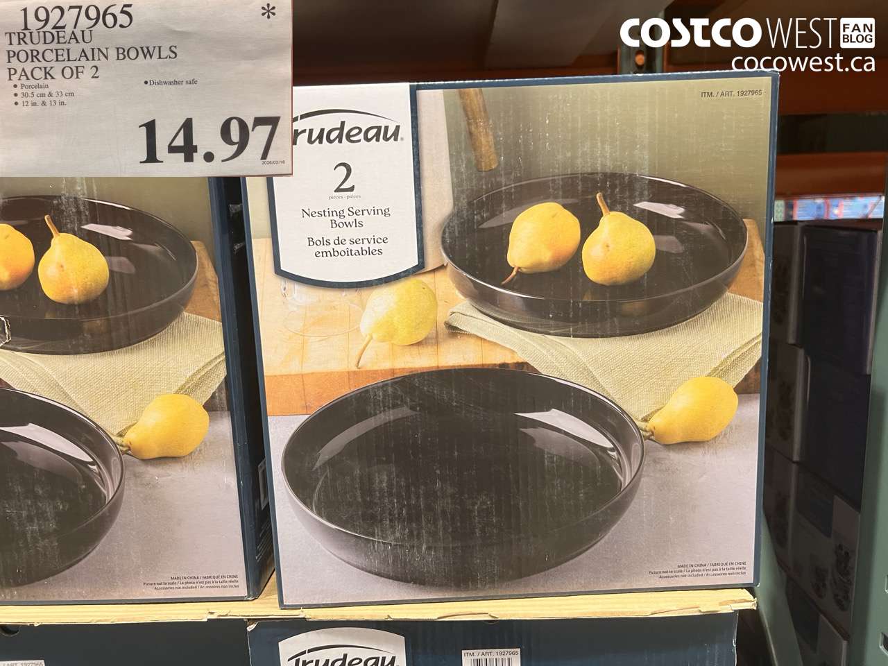 1927965 TRUDEAU PORCELAIN BOWLS PACK OF 2 $14.97