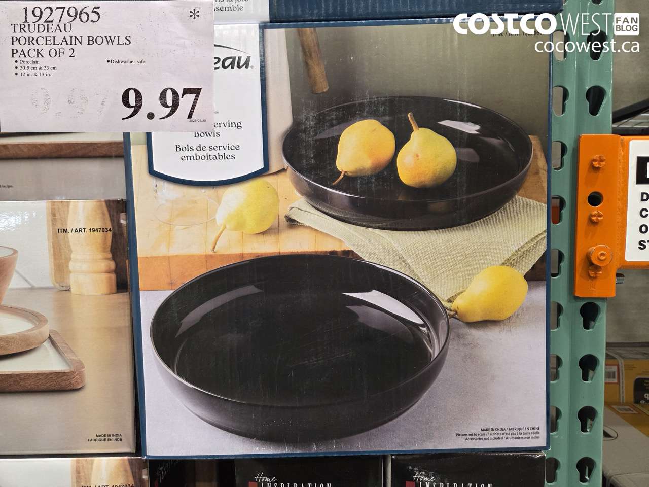 1927965 TRUDEAU PORCELAIN BOWLS PACK OF 2 $9.97