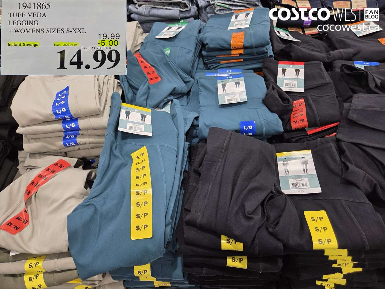 1941865 TUFF VEDA LEGGING + WOMENS SIZES S-XXL ($5.00 INSTANT SAVINGS EXPIRES ON 2026-03-08) $14.99