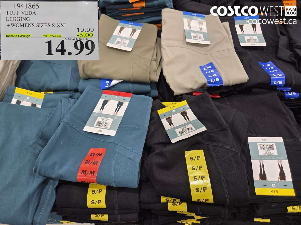 1941865 TUFF VEDA LEGGING + WOMENS SIZES S-XXL ($5.00 INSTANT SAVINGS EXPIRES ON 2026-03-08) $14.99