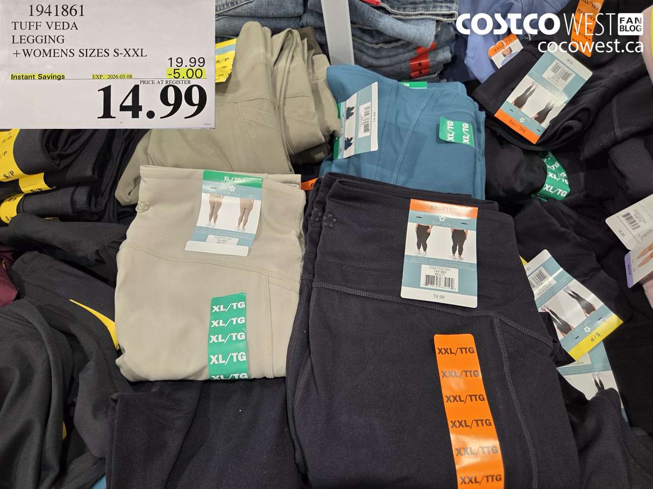 1941861 TUFF VEDA LEGGING + WOMENS SIZES S-XXL ($5.00 INSTANT SAVINGS EXPIRES ON 2026-03-08) $14.99