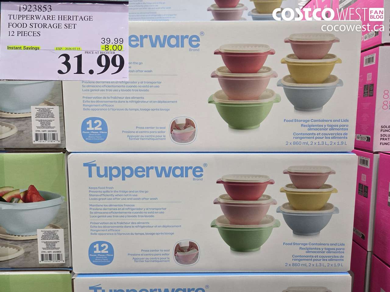 1923853 TUPPERWARE HERITAGE FOOD STORAGE SET 12 PIECES ($8.00 INSTANT SAVINGS EXPIRES ON 2026-03-15) $31.99