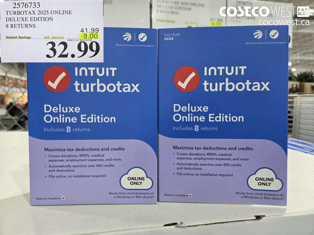 2576733 TURBOTAX 2025 ONLINE DELUXE EDITION 8 RETURNS ($9.00 INSTANT SAVINGS EXPIRES ON 2026-03-15) $32.99