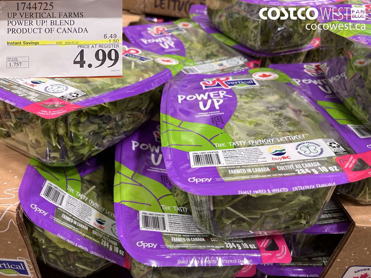 1744725 UP VERTICAL FARMS POWER UP! BLEND PRODUCT OF CANADA ($1.50 INSTANT SAVINGS EXPIRES ON 2026-03-22) $4.99