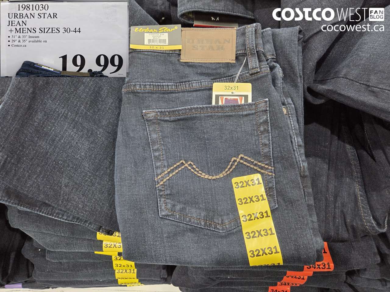 1981030 URBAN STAR JEAN +MENS SIZES 30-44 $19.99