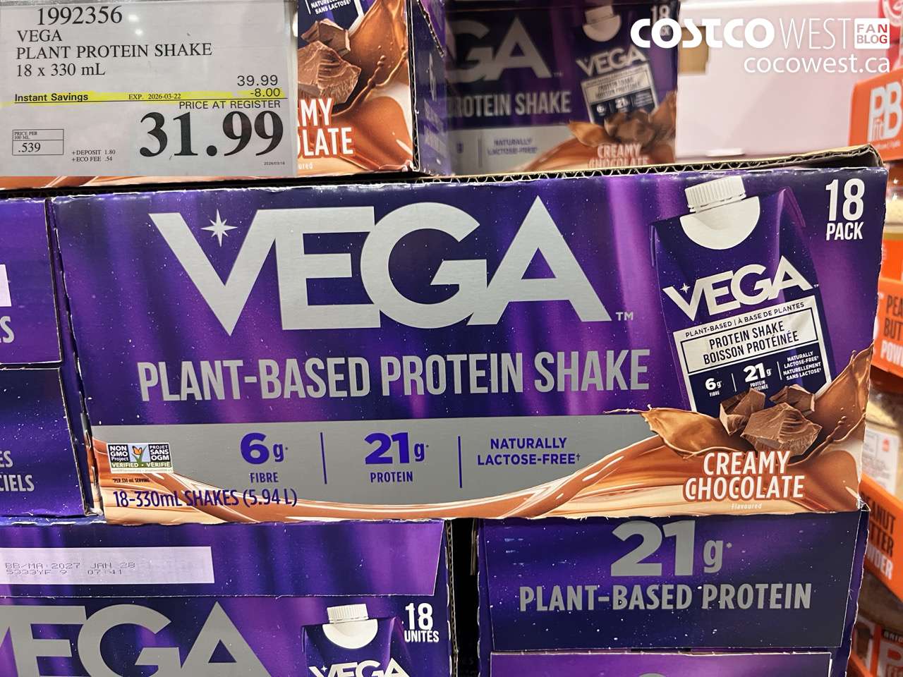 1992356 VEGA PLANT PROTEIN SHAKE 18 X 330 ML ($8.00 INSTANT SAVINGS EXPIRES ON 2026-03-22) $31.99