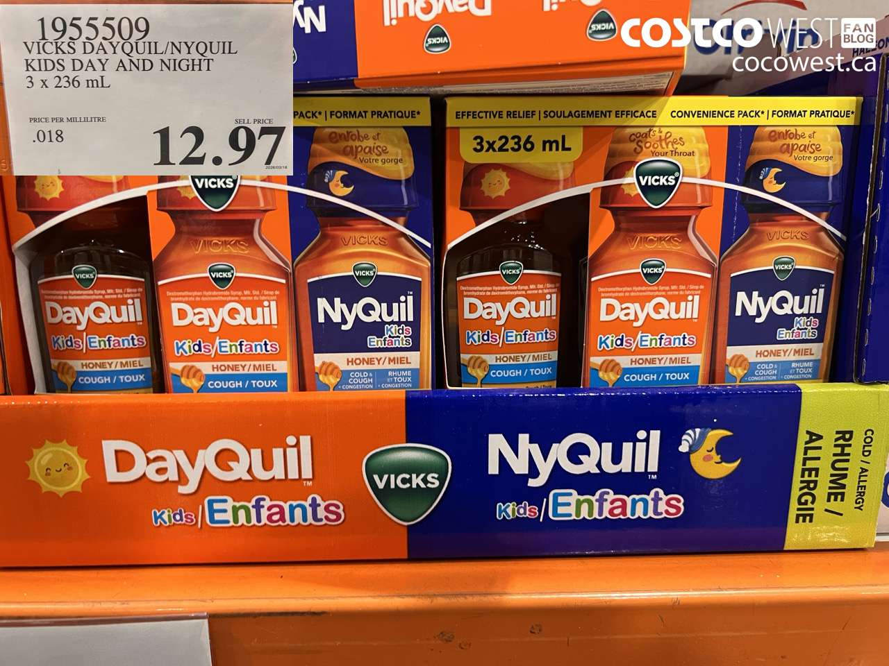 19535509 VICKS DAYQUIL/NYQUIL KIDS DAY AND NIGHT 3 X 236 ML $12.97
