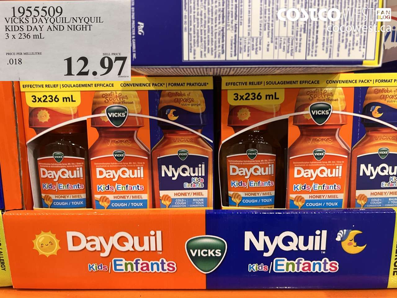 1955509 VICKS DAYQUIL/NYQUIL KIDS DAY AND NIGHT 3 X 236 ML $12.97
