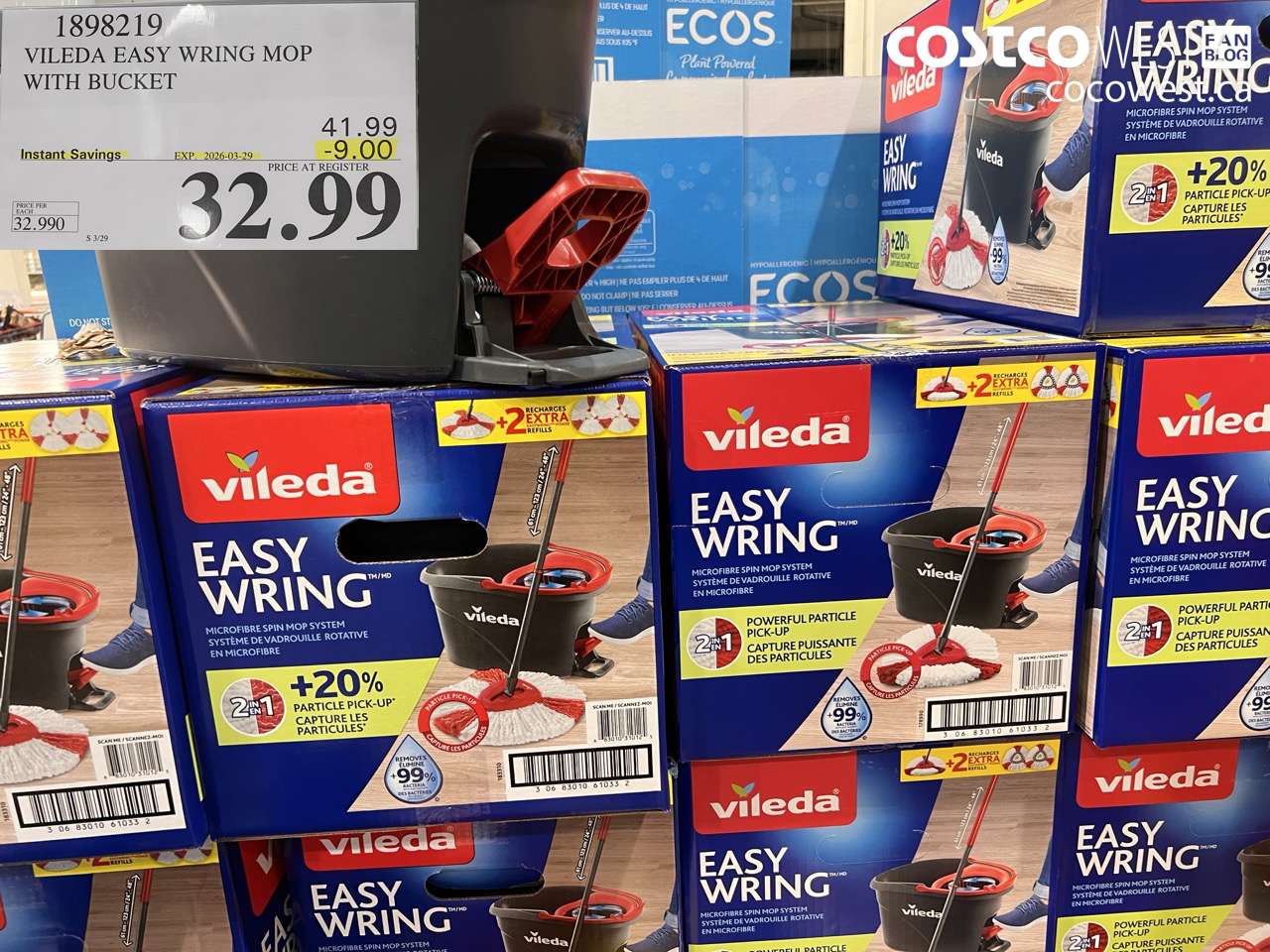 1898219 VILEDA EASY WRING MOP WITH BUCKET ($9.00 INSTANT SAVINGS EXPIRES ON 2026-03-29) $32.99